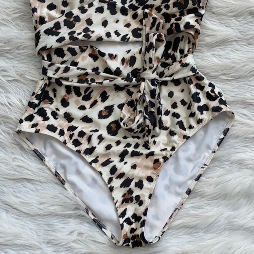 Aerie | Leopard Wrap One Piece Swimsuit‎